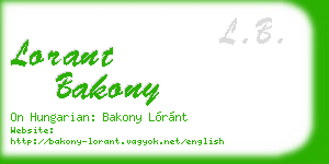 lorant bakony business card