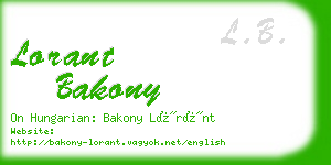 lorant bakony business card